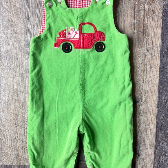 The Bailey Boys Reversible Christmas Romper 9M Corduroy Truck Holiday Outfit - Picture 5 of 6